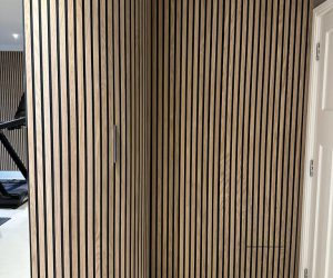 wooden slat wall panelling