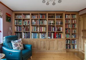 Built-in-oak-bookcases